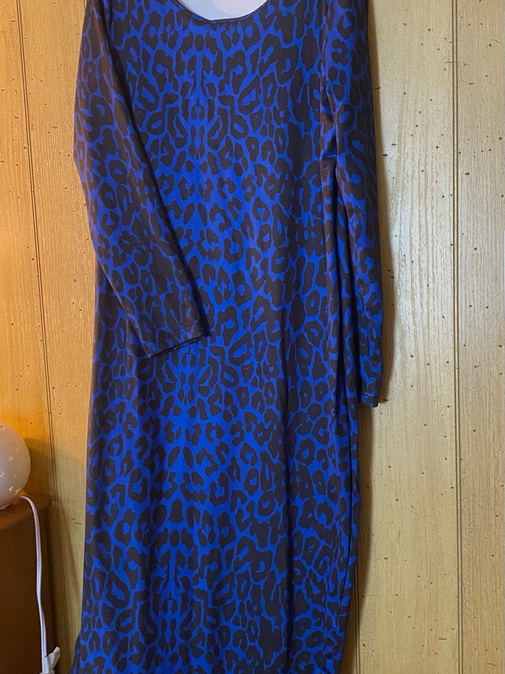 SHEIN Blue and Black Leopard Print Maxi Dress